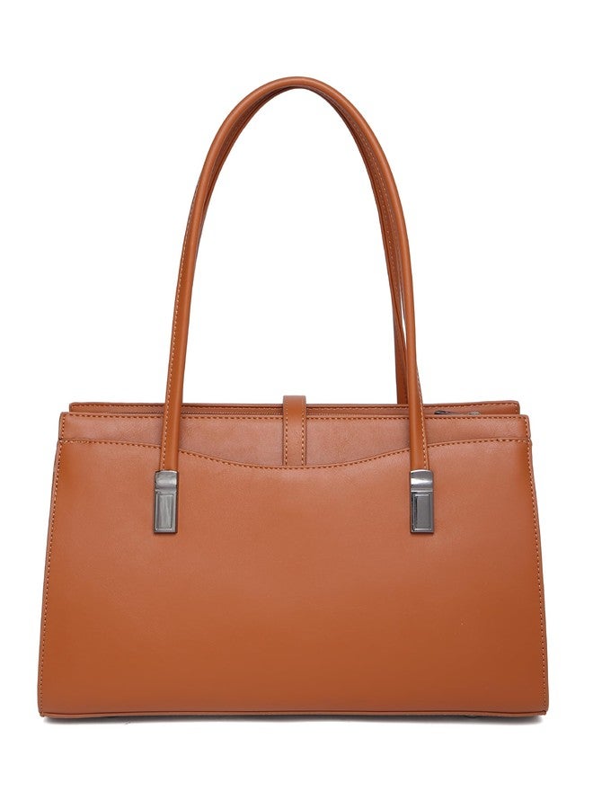 EVOKE CLEO Vegan Leather Shoulder Bag for Women | with Adjustable Strap | Stylish and Elegant for Daily Routine and Weekend Outings (Amber Rust) - Image 4